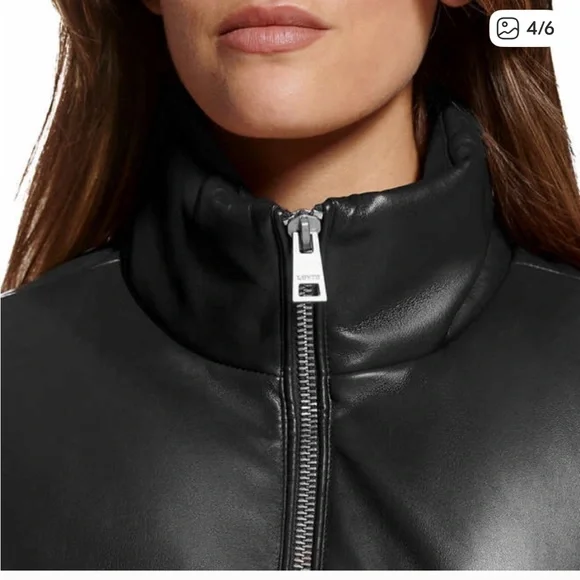 Levi’s faux leather puffer jacket - Picture 4 of 8